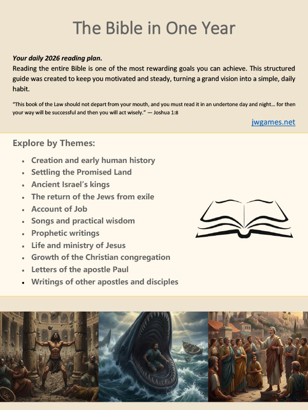 Annual Bible Reading Plan PDF - JWgames