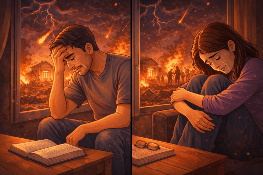 Armageddon seen from two angles